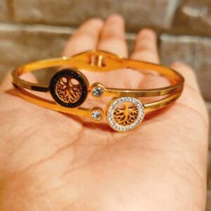 Gold-Plated &CZ studded Life of Tree Anti Tarnish Bracelet