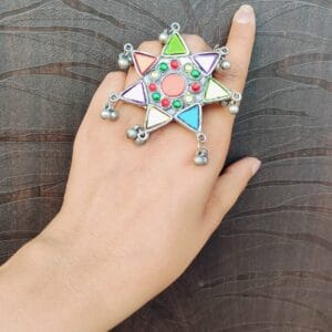 Tara Adjustable Oxidised Ring