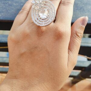 American Diamond White adjustable Ring