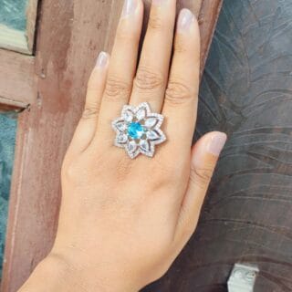 Flower American Diamond Ring