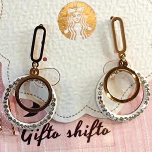 Gold-White Anti Tarnished Earrings