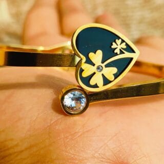 Flower Heart Cut Gold- Plated Anti tarnished bracelet