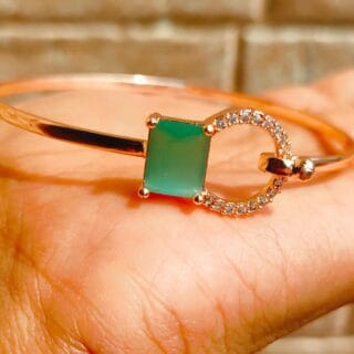 Green Gold Plated American Diamond Bracelet