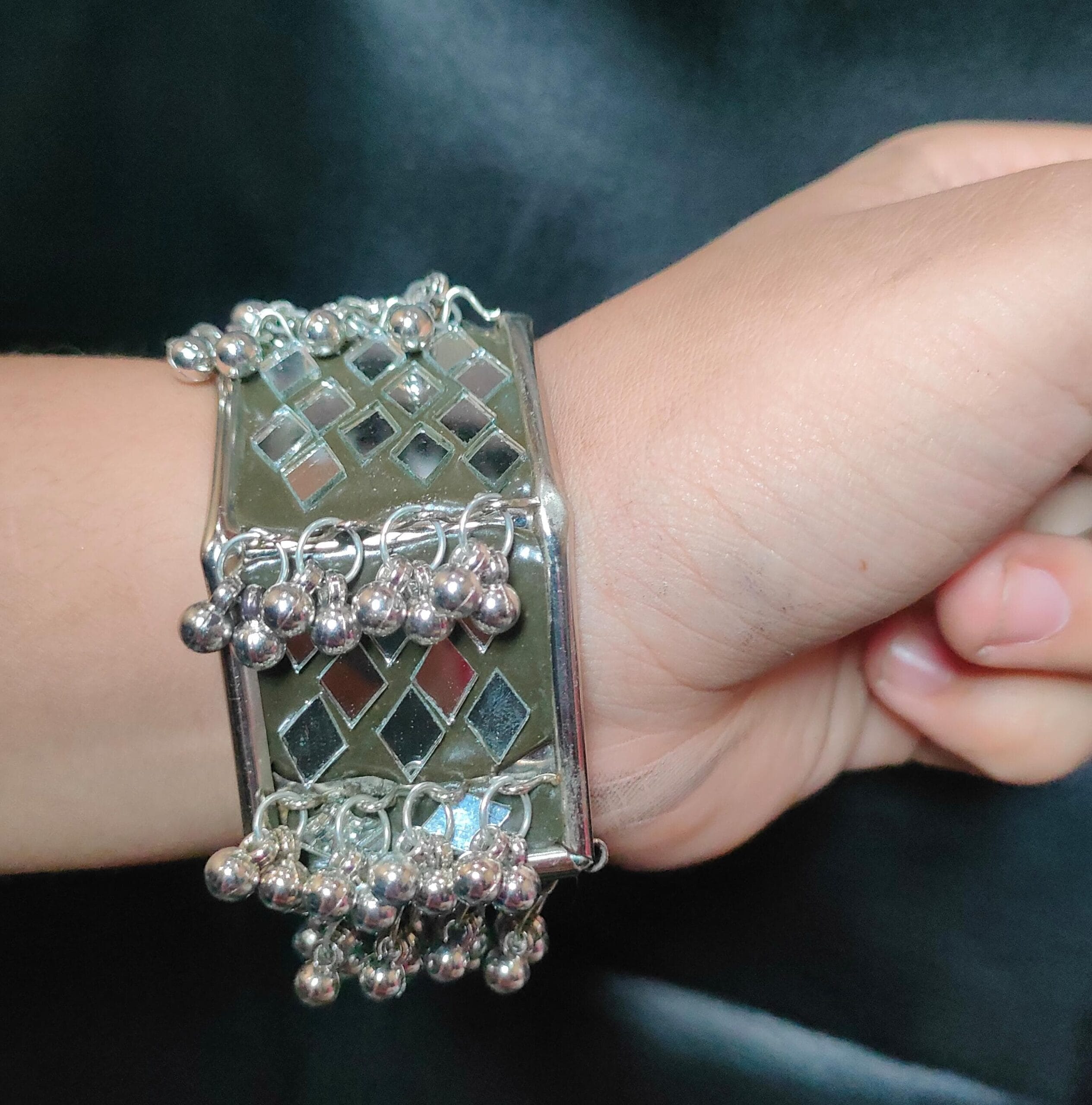 Mirror Oxidised Kada