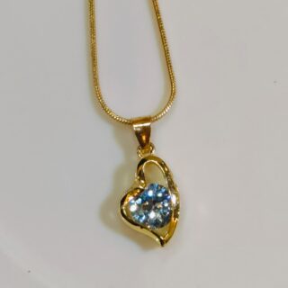 Golden heart pendent snake chain