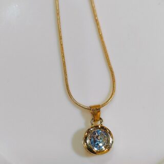 Golden round snake pendent chain