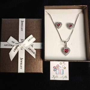 American Diamond Pendant Chain Set With Pair Of Earrings