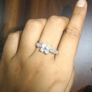 American Diamond Flower Ring