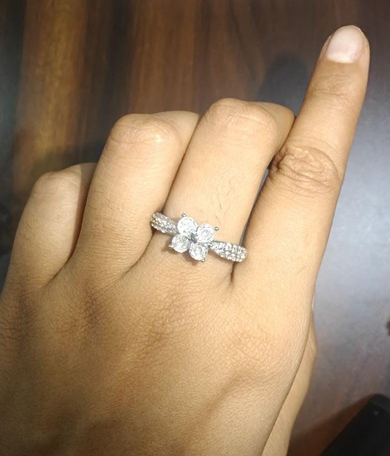 American Diamond Flower Ring