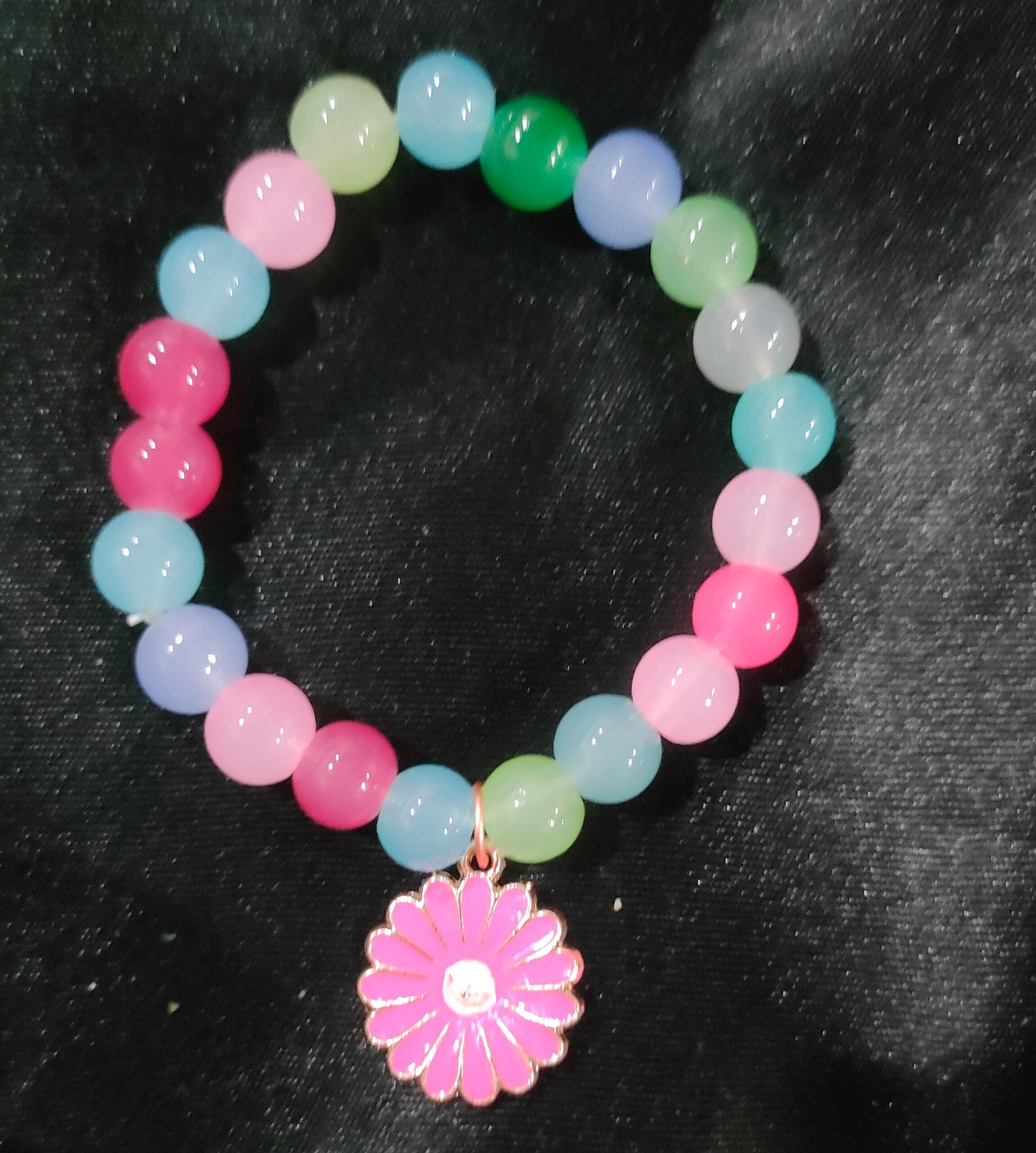 Sunflower Pink Crystal Bracelet