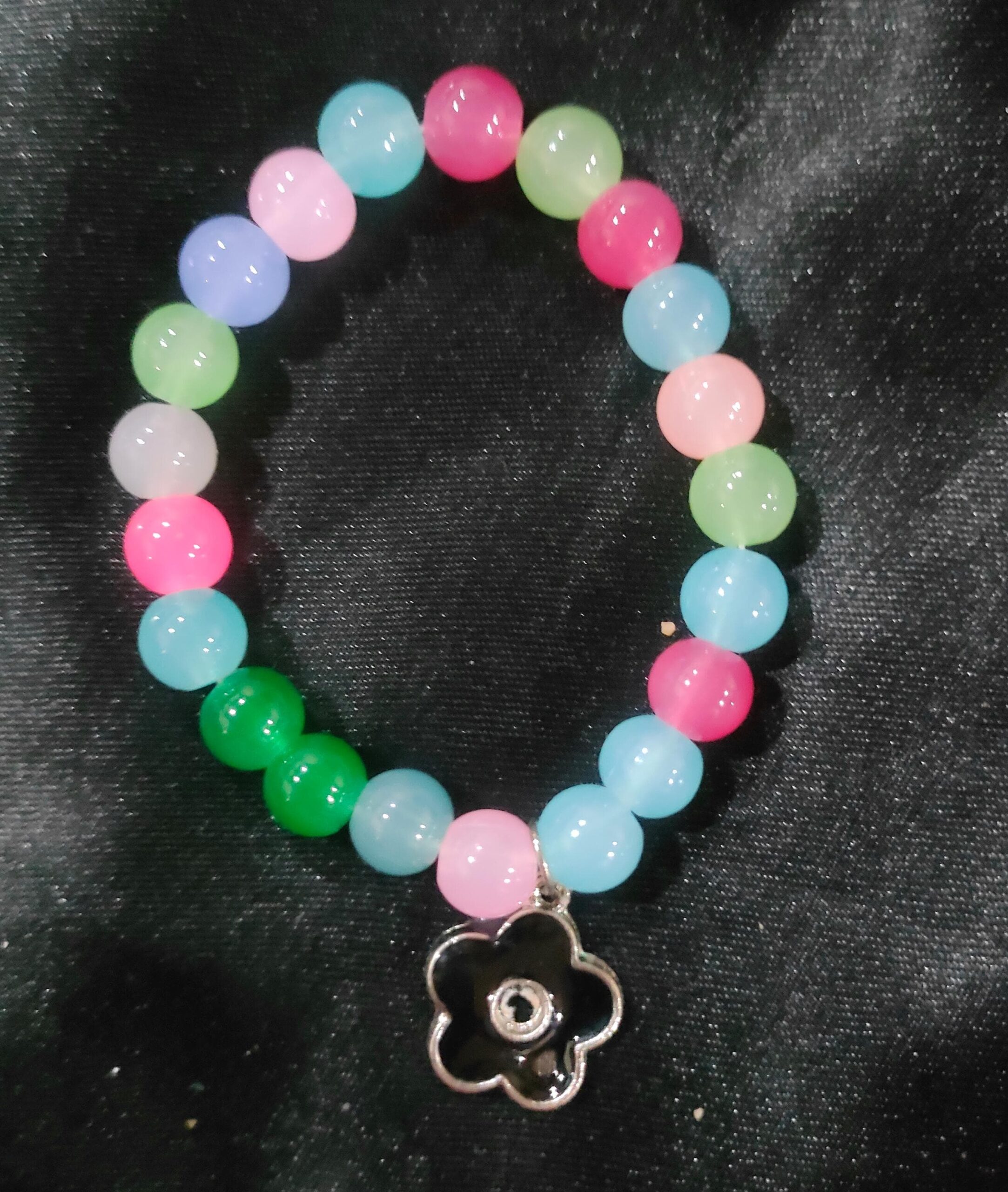 Flower Black Crystal Bracelet