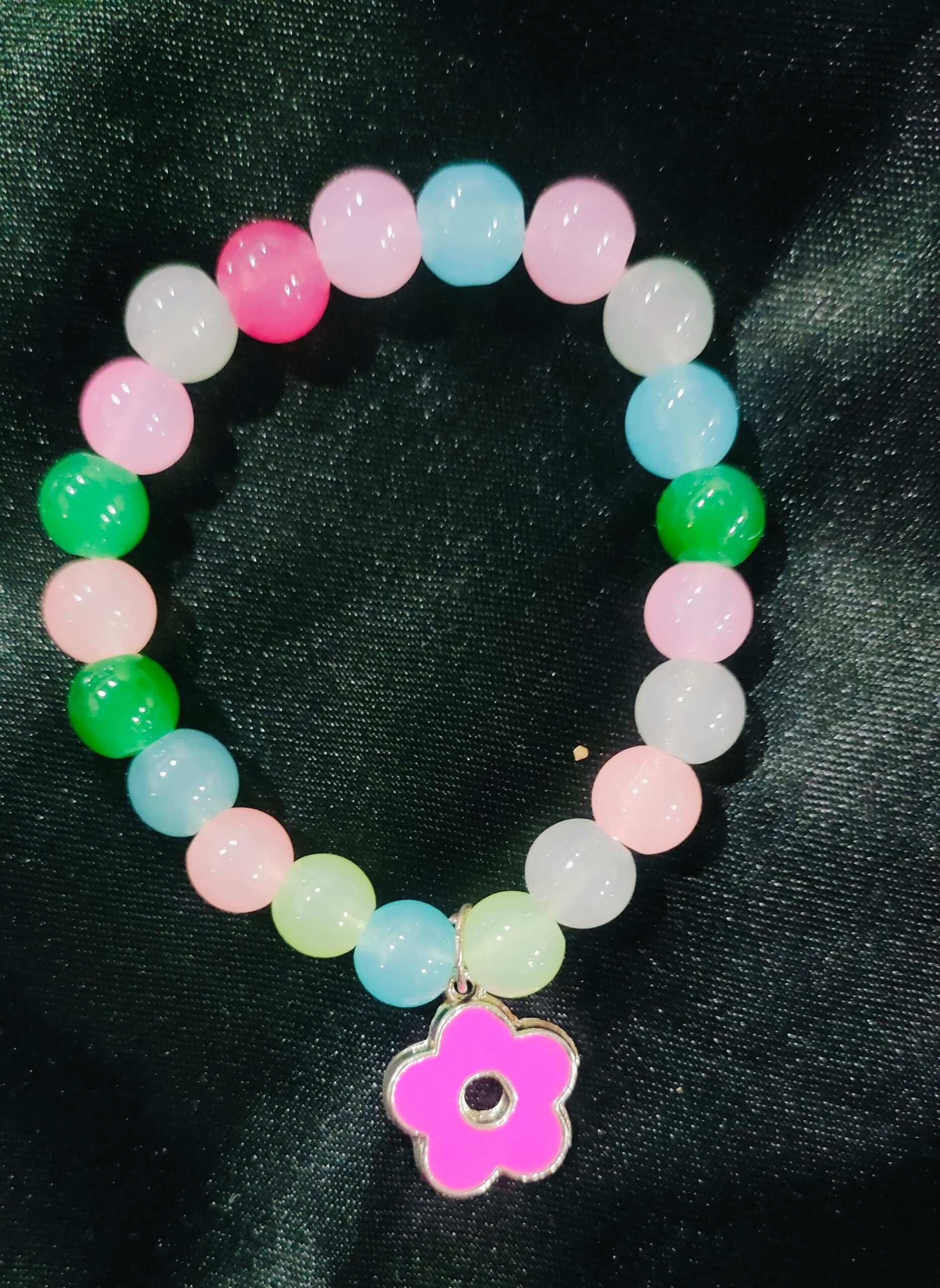 Flower Pink Crystal Bracelet