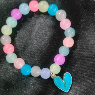 Heart Sky Blue Crystal Bracelet