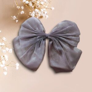 Big Grey  Size Satin Hair Bow