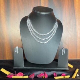 Malaika Arora Inspired 3 Layered American Diamond Necklace Set