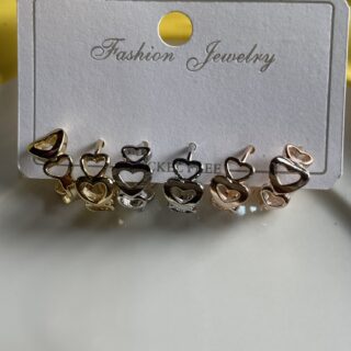 Heart Shape Baliyan Pack Of 3 Earrings