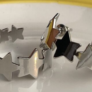 Star Silver Hoops