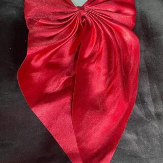 Red Big Satin Hair Bow Long Tail Clip