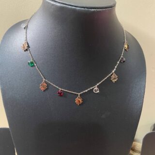 Gold Plated Multicolored Charm Necklace