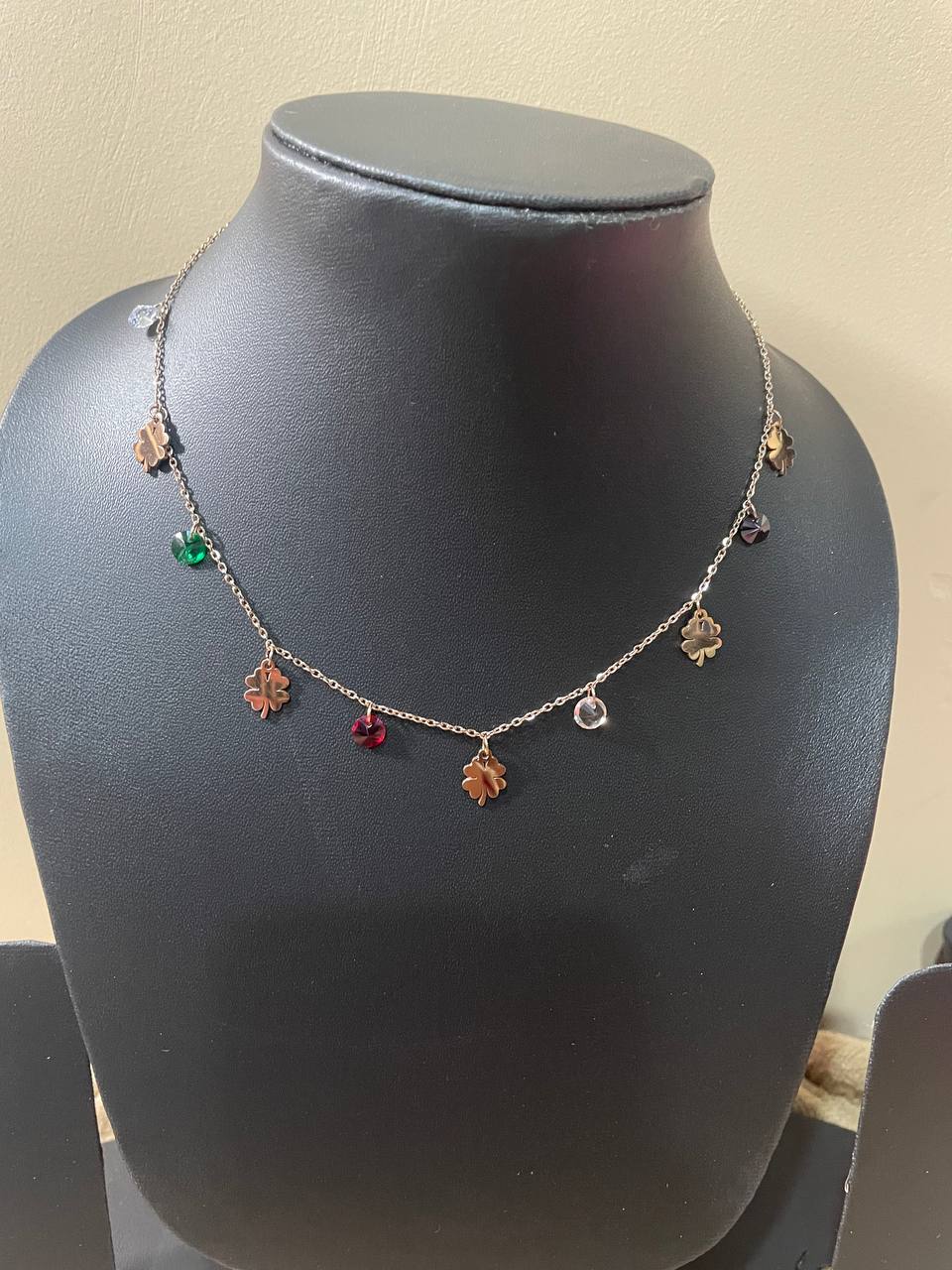 Gold Plated Multicolored Charm Necklace