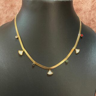 Charm 18k gold plated Snake chain Necklace