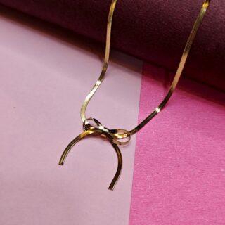 Bow gold plated pendent chain