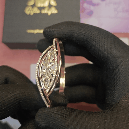 Rose gold platted A D studded bracelet
