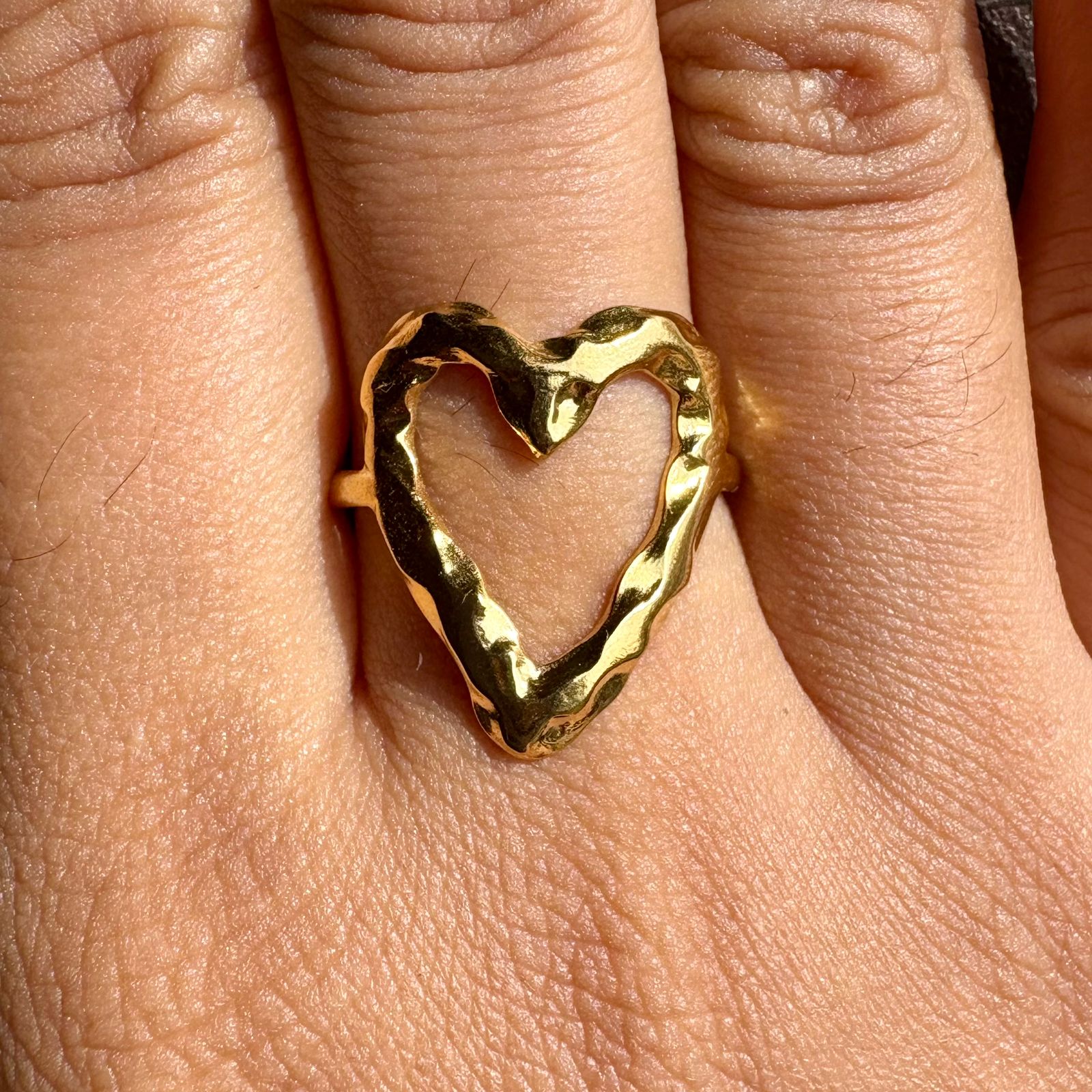 Heart Shape Demi Fine 18k Gold Plated Ring - Image 3