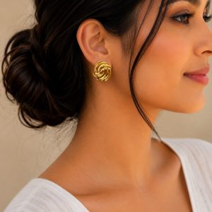 Anti tarmished Texture Gold Plated Earrings