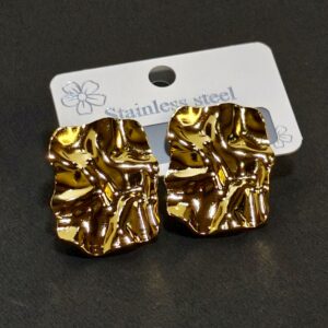 Demi Fine Crushed Gold Plated Earring