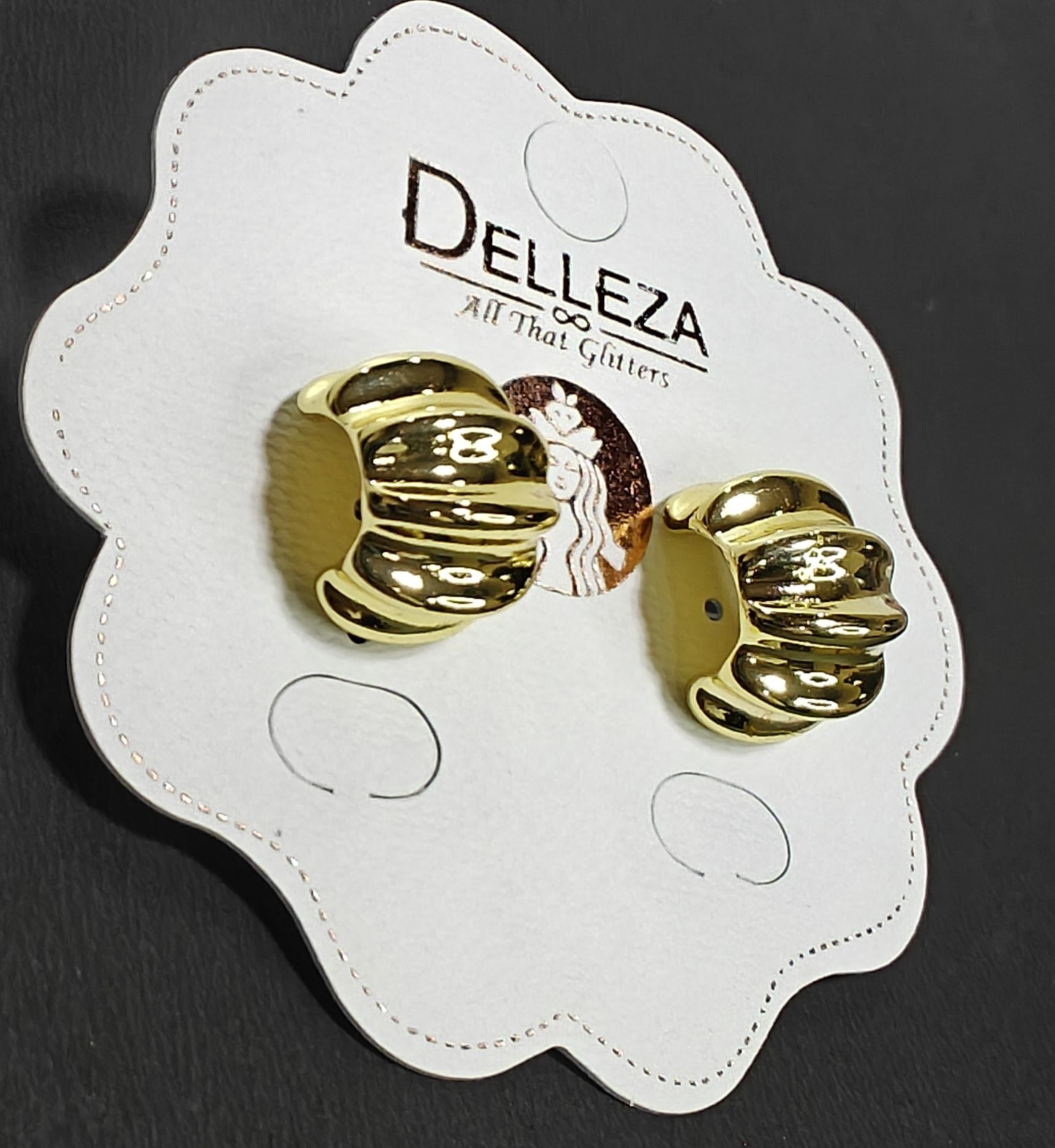Curved earrings 18k gold plated
