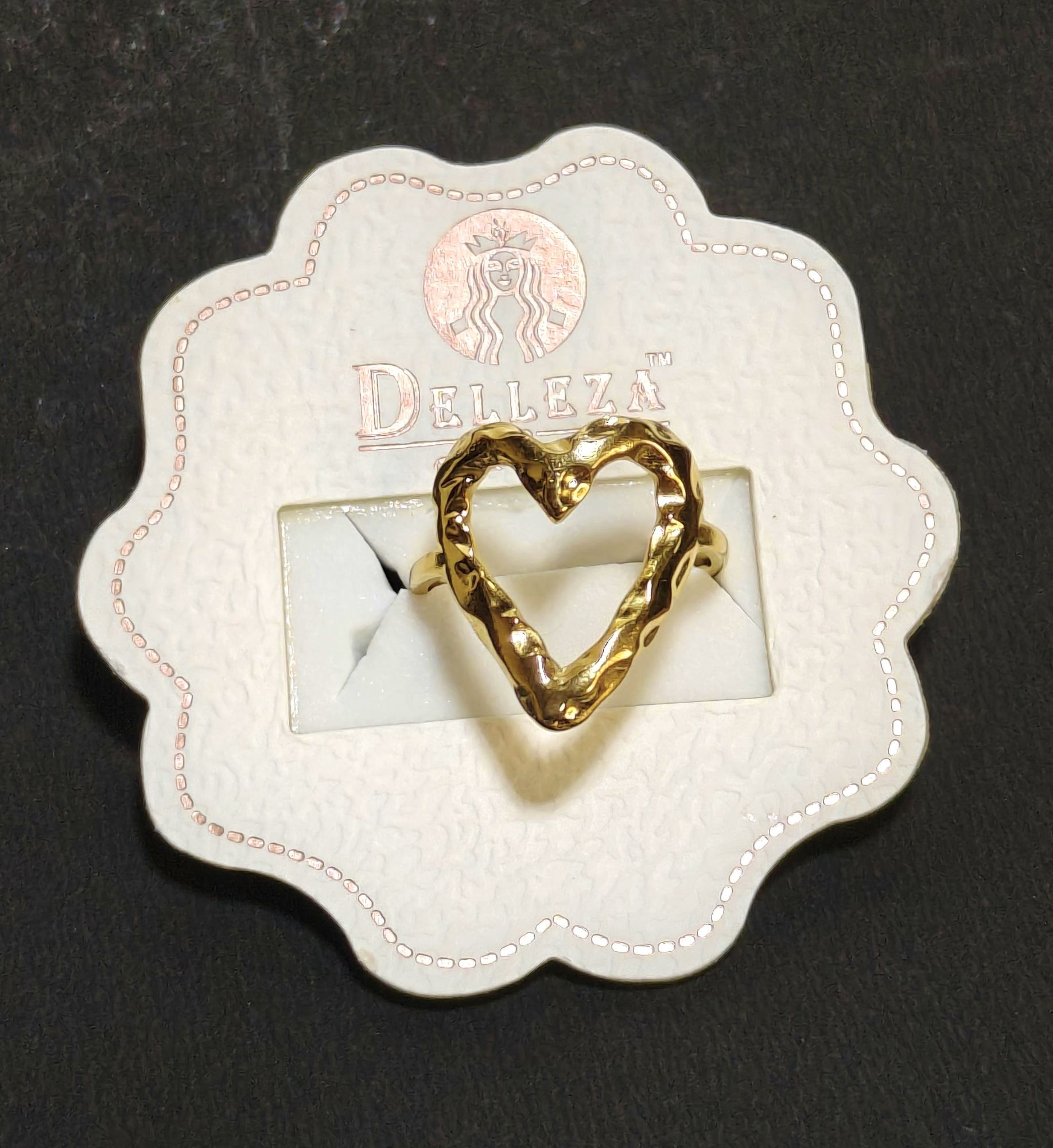 Heart Shape Demi Fine 18k Gold Plated Ring