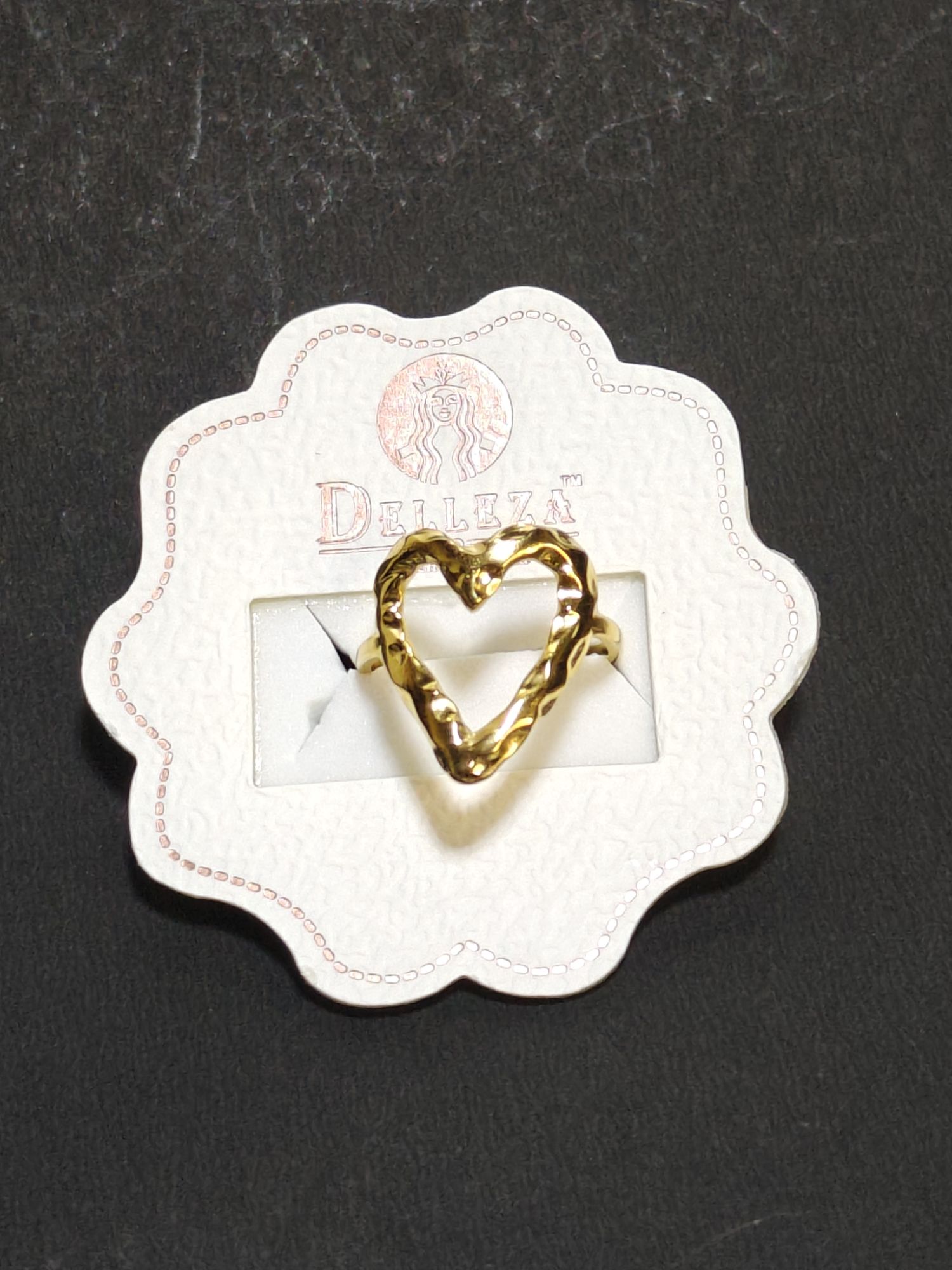 Heart Shape Demi Fine 18k Gold Plated Ring - Image 2