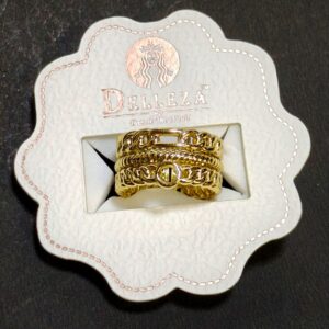 Double Texture Demi Fine 18k Gold Plated Ring