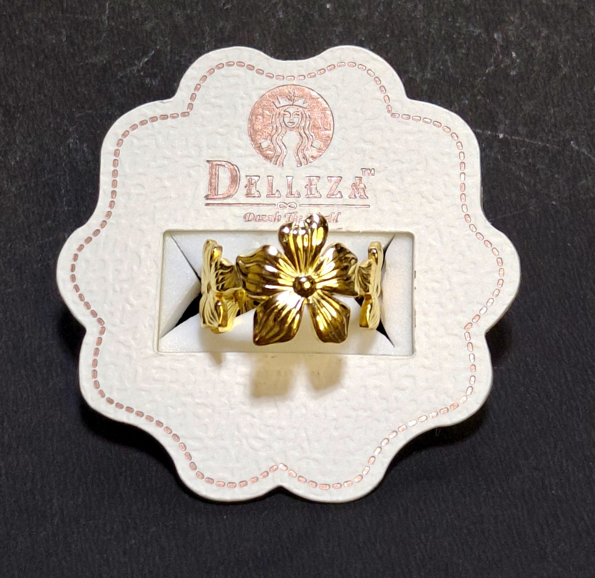 Flower Demi Fine 18k Gold Plated Ring - Image 2
