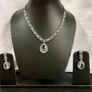 American Diamond White Necklace Set