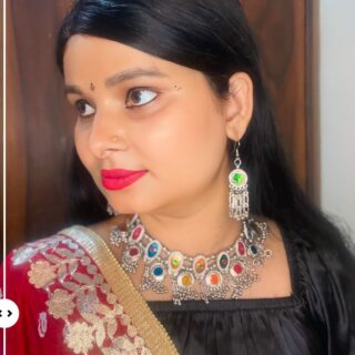 Multicolore Oxidised Necklace Set