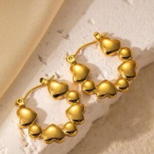 Heart 18k Gold Plated Hoop