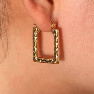 18k Gold Plated  Rectangle Hoop