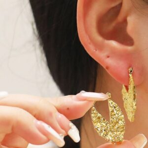 Crushed 18k Gold Plated Hoop