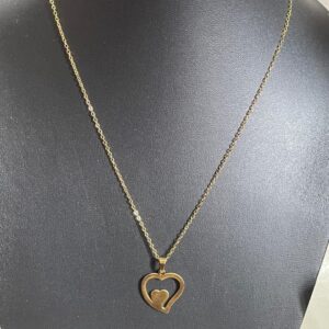 Heart Pendant Chain with pair of earrings