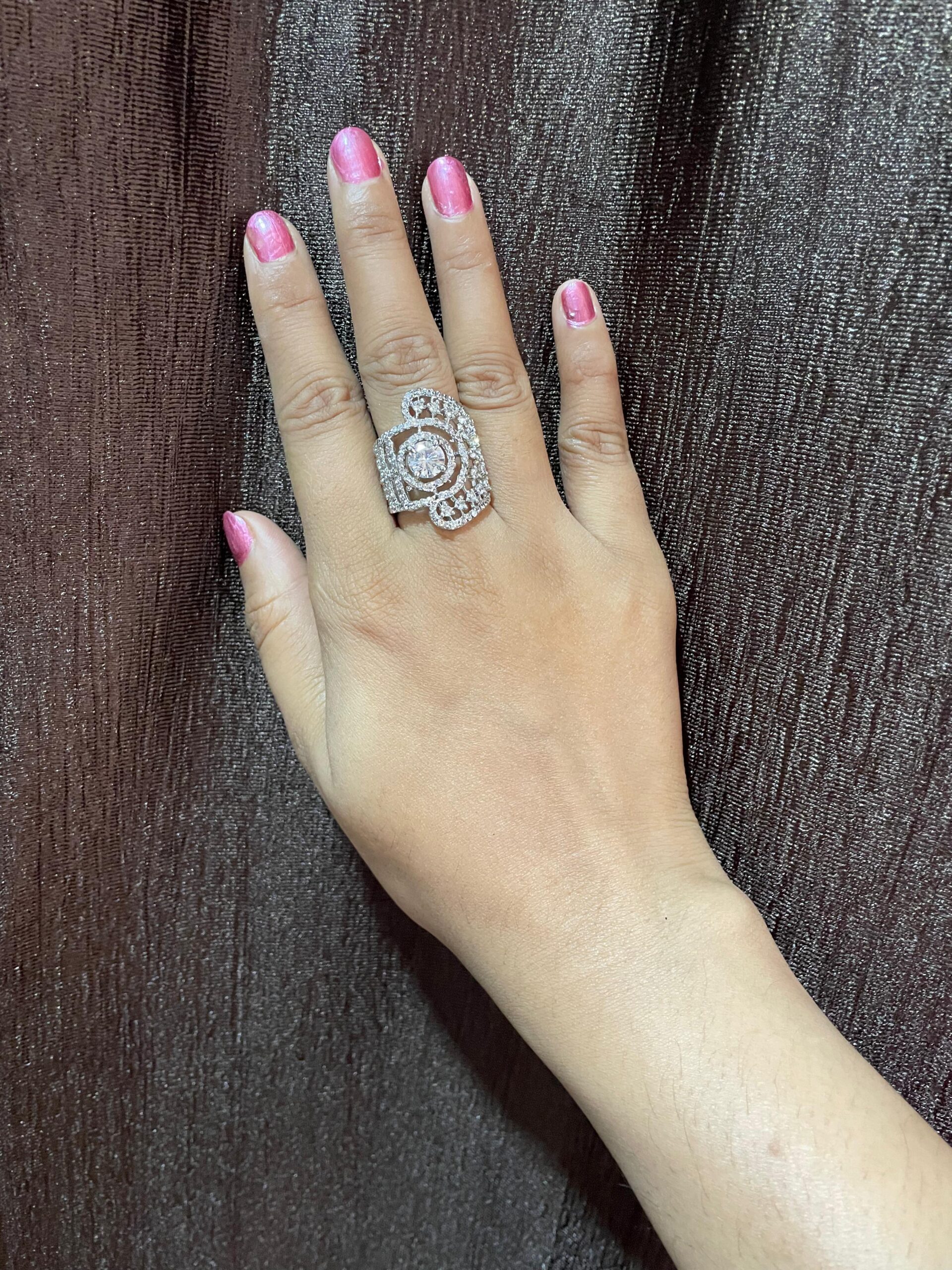 Big Size Half AD Cut adjustable Ring - Image 2