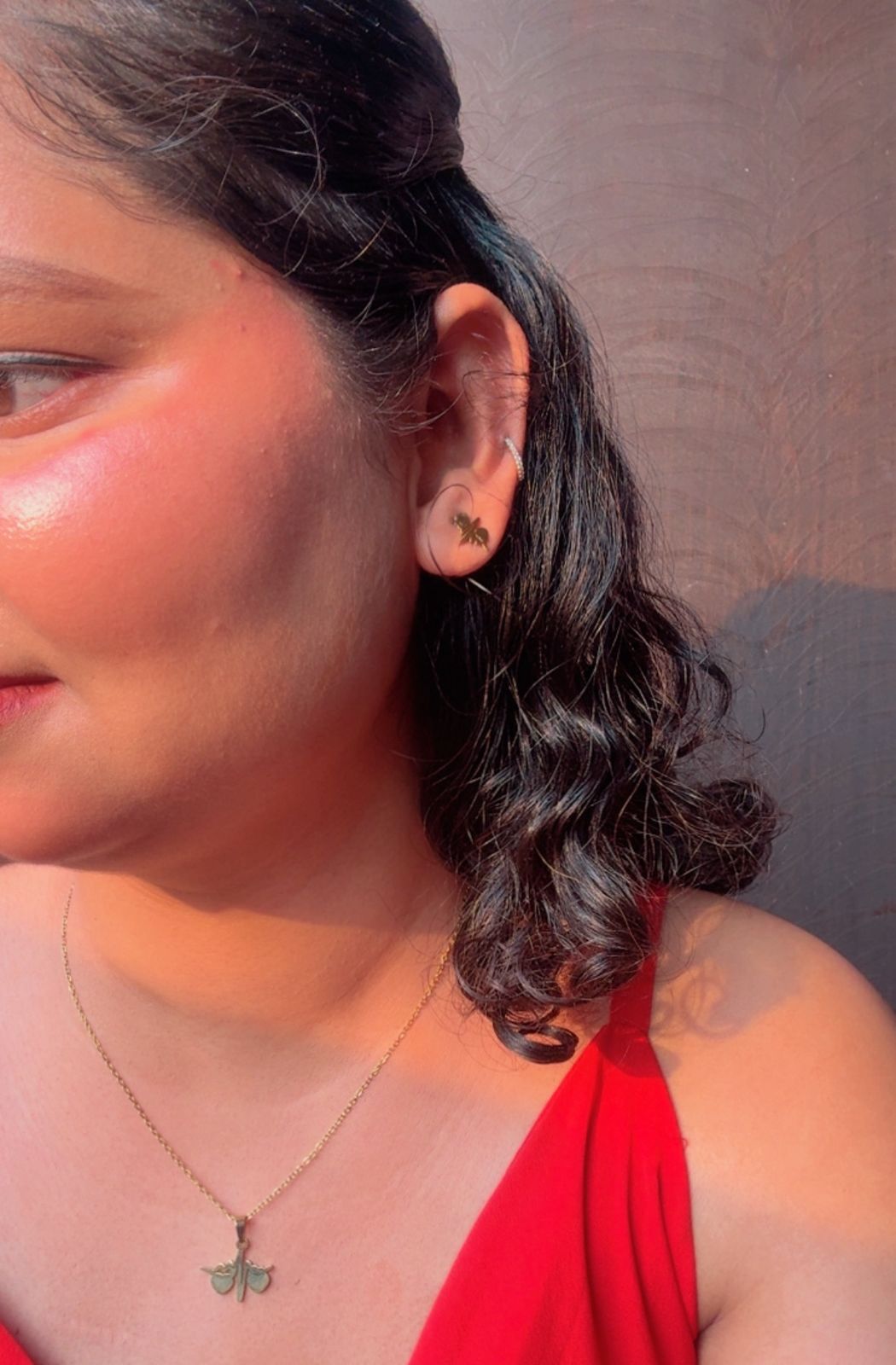 Heart Beat Pendant With Pair Earrings