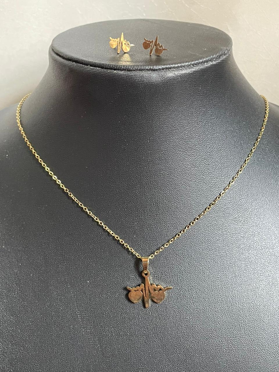 Heart Beat Pendant With Pair Earrings - Image 2