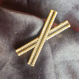 Cross Pearl Studded Korean Clip
