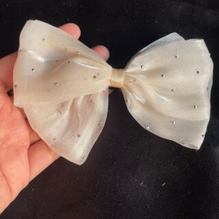White Organza Hair Bow Clip