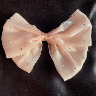 Pink Organza Hair Bow Clip