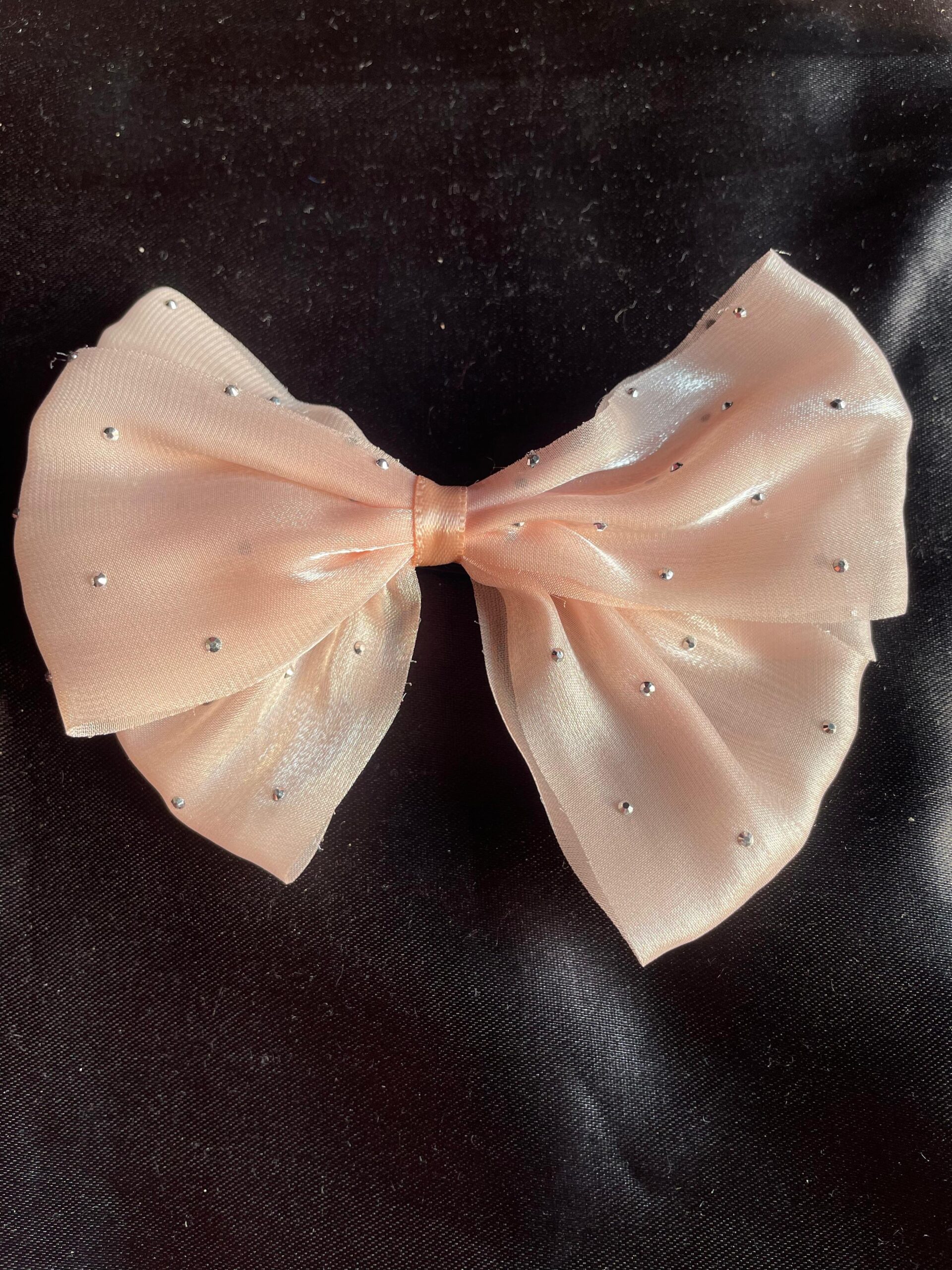 Pink Organza Hair Bow Clip