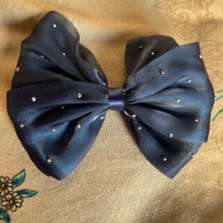 Blue Organza Hair Bow Clip