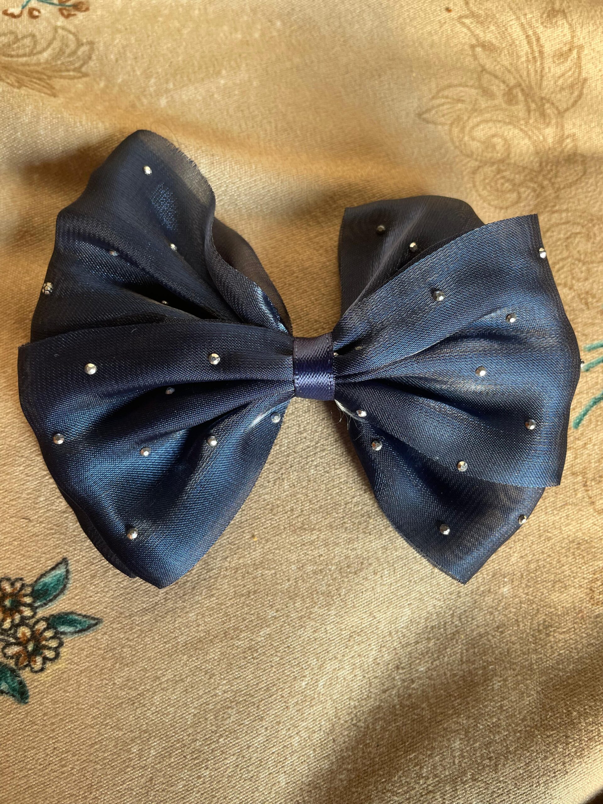 Blue Organza Hair Bow Clip